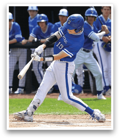 A baseball player is swinging a bat at a ball, with his teammates watching from the sidelines. AI generated content