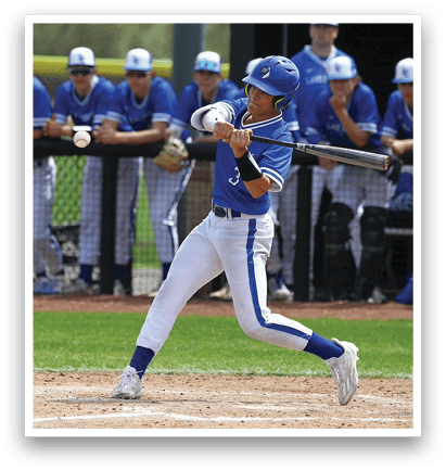 A baseball player is swinging a bat, attempting to hit a ball. AI generated content