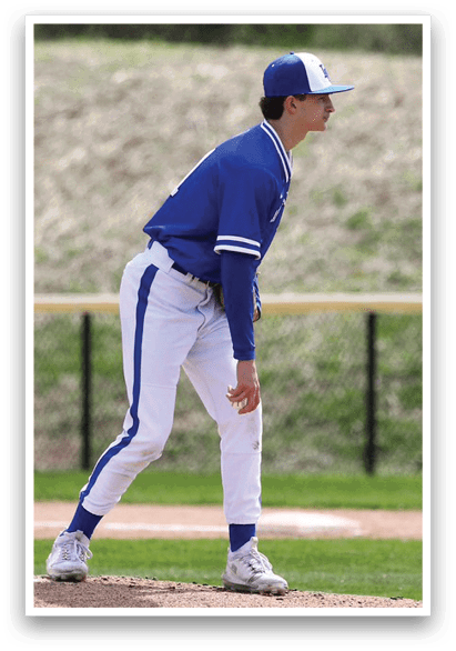 A baseball player in a blue uniform is standing on the pitcher's mound, preparing to throw the ball. AI generated content