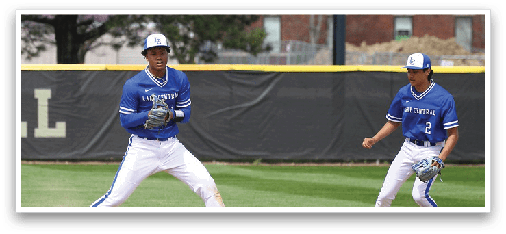 Two baseball players are running on a field, one is wearing a blue shirt and the other is wearing a red shirt. AI generated content