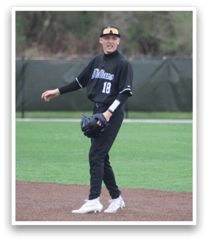 A baseball player wearing a black jersey and white shoes stands on a baseball field. AI generated content