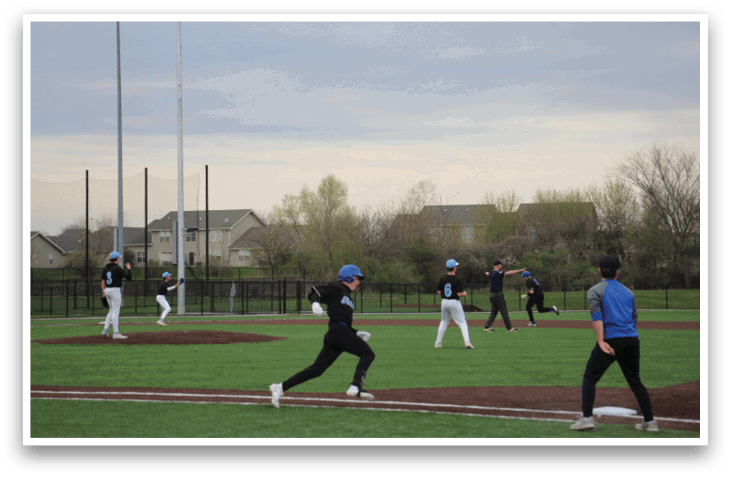 A group of people playing baseball on a field. AI generated content