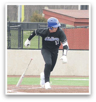 A baseball player in a blue helmet is running to first base. AI generated content