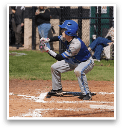A baseball player is in a batting stance, holding a bat and wearing a helmet. AI generated content