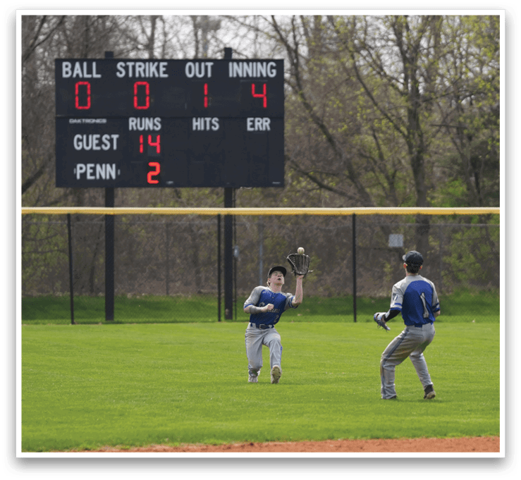 Two baseball players are on a field, one holding a baseball glove and the other holding a baseball bat. AI generated content