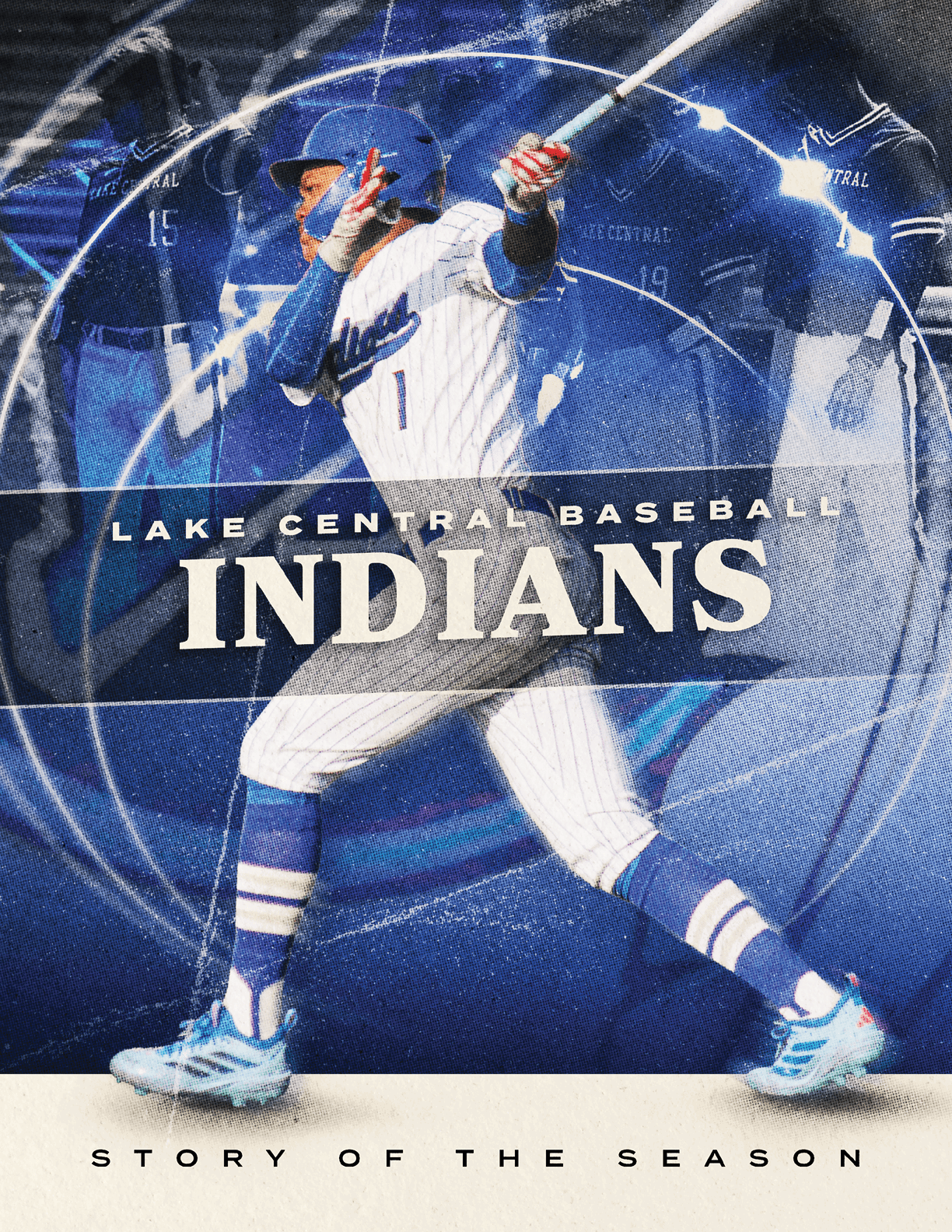 A baseball player in a blue helmet and uniform is swinging a bat. AI generated content