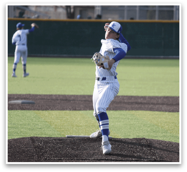 Two baseball players are playing in a game. One player is pitching the ball while the other player is catching it. AI generated content