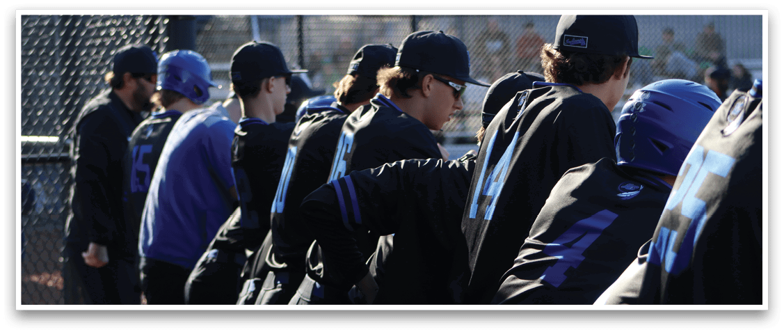 Baseball players wearing black uniforms and blue caps. AI generated content