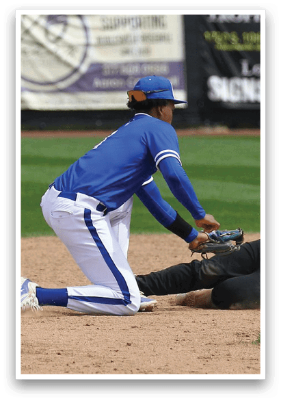 Two baseball players are on the field, one sliding into a base while the other tries to catch the ball. AI generated content