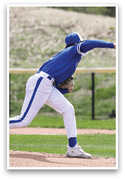 A baseball player in a blue uniform is throwing a ball. AI generated content