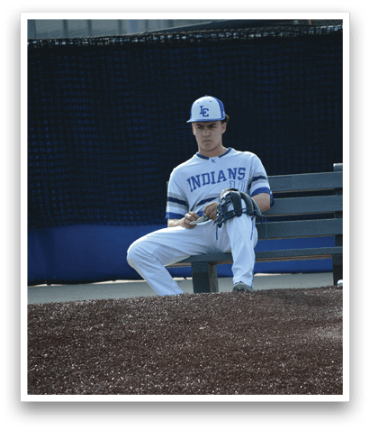 A baseball player sits on a bench in the dugout. AI generated content