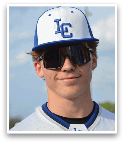 A young man wearing a baseball cap with the letters LC on it. AI generated content