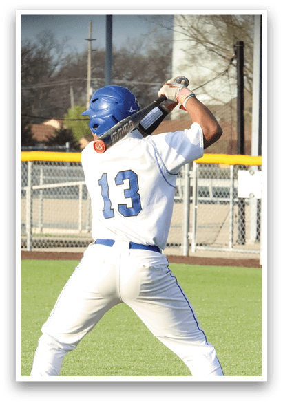 A baseball player is swinging a bat on a field. AI generated content
