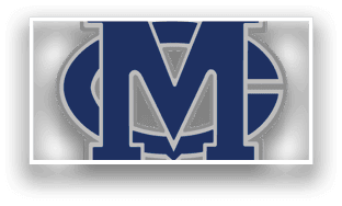 A blue and white logo for M. AI generated content