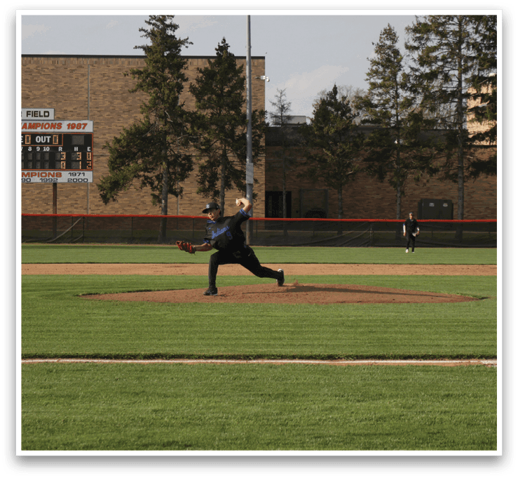A baseball game is taking place on a field with a pitcher throwing a ball. There are several players on the field, including a batter and a catcher. The pitcher is in the process of throwing the ball, while the batter is preparing to swing. The scene captures the excitement and action of the game. AI generated content