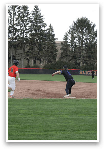 A baseball game is taking place with a player running towards home plate. AI generated content