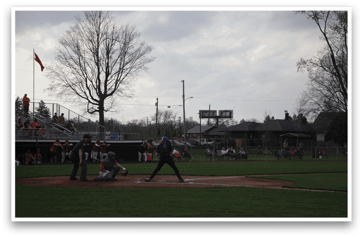 Baseball game in progress with players on the field. AI generated content