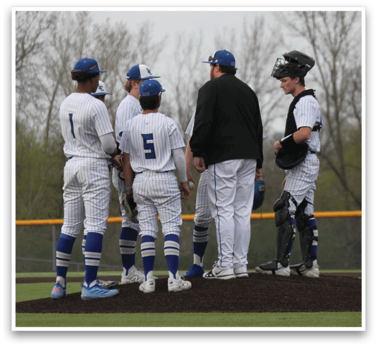 A group of baseball players wearing white uniforms are standing on a field. AI generated content