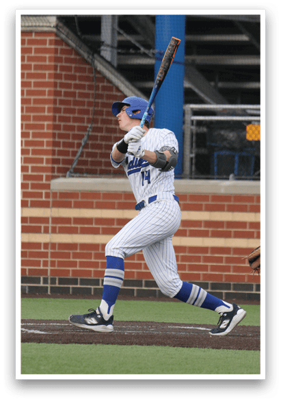 A baseball player is swinging a bat, attempting to hit a ball. AI generated content