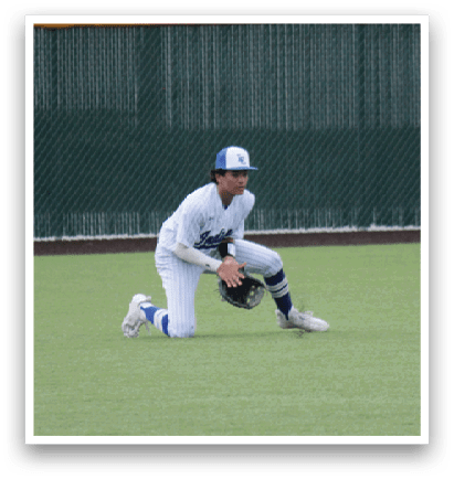 A baseball player is diving for a ball on a field. AI generated content