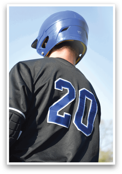 A baseball player wearing a black jersey with the number 20 on the back. AI generated content