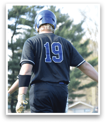 A baseball player wearing a black jersey with the number 19 on it. AI generated content
