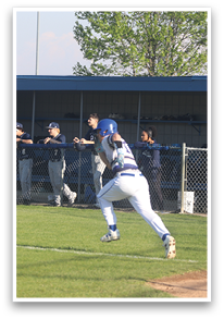 A baseball player is running towards home plate, with a baseball bat in his hand. AI generated content