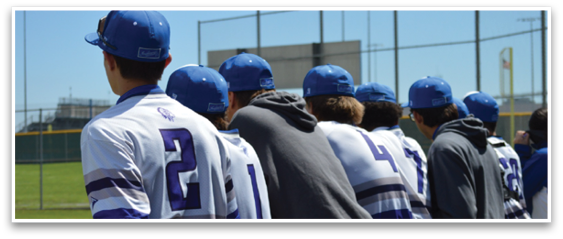 A group of baseball players wearing blue and white uniforms are standing in a line. AI generated content