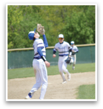A baseball player catches a ball in a game. AI generated content