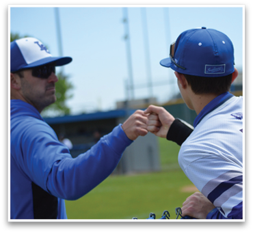 Two men shake hands on a baseball field. AI generated content