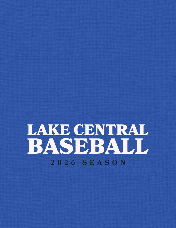 A blue Lake Central Baseball jersey with white lettering. AI generated content