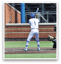 A baseball player is at bat, holding a bat and preparing to swing. AI generated content
