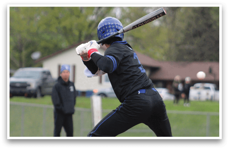 A baseball player is swinging a bat. Description generated by AI