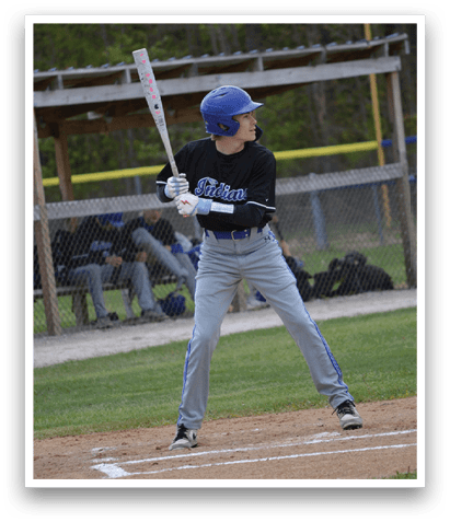 A baseball player is swinging a bat. Description generated by AI