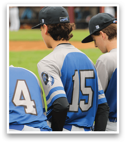 A baseball player wearing a blue and white jersey with the number 45 on it. Description generated by AI