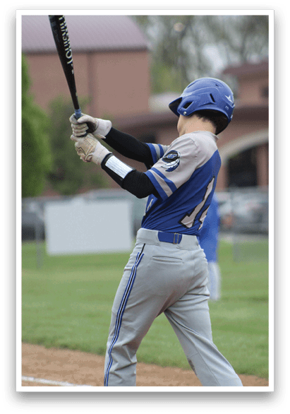 A baseball player is swinging a bat. Description generated by AI