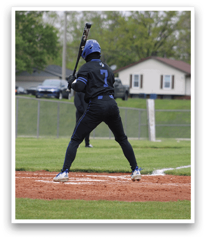 A baseball player is swinging a bat. Description generated by AI