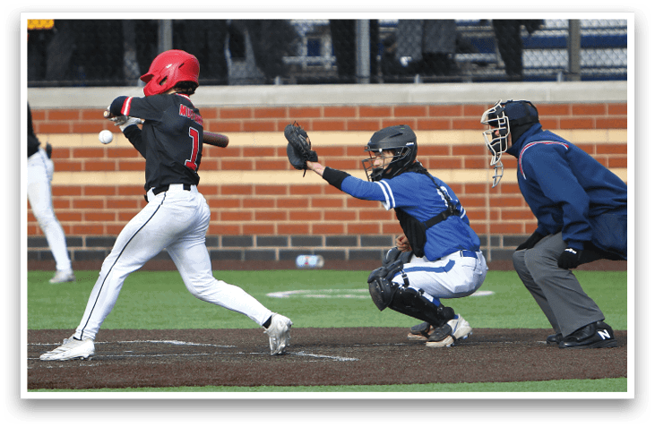 A baseball player is running towards a base. Description generated by AI