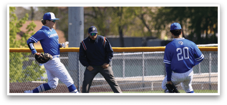 A baseball player running on the field. Description generated by AI