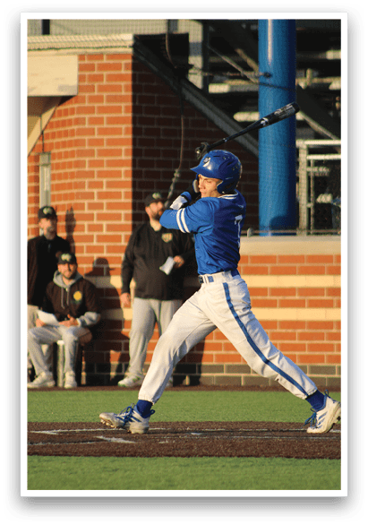 A baseball player is swinging a bat. Description generated by AI