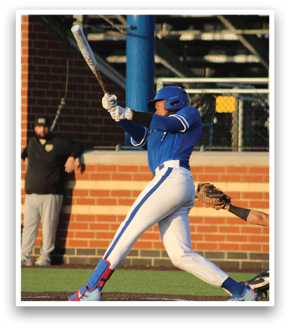 A baseball player is swinging a bat. Description generated by AI