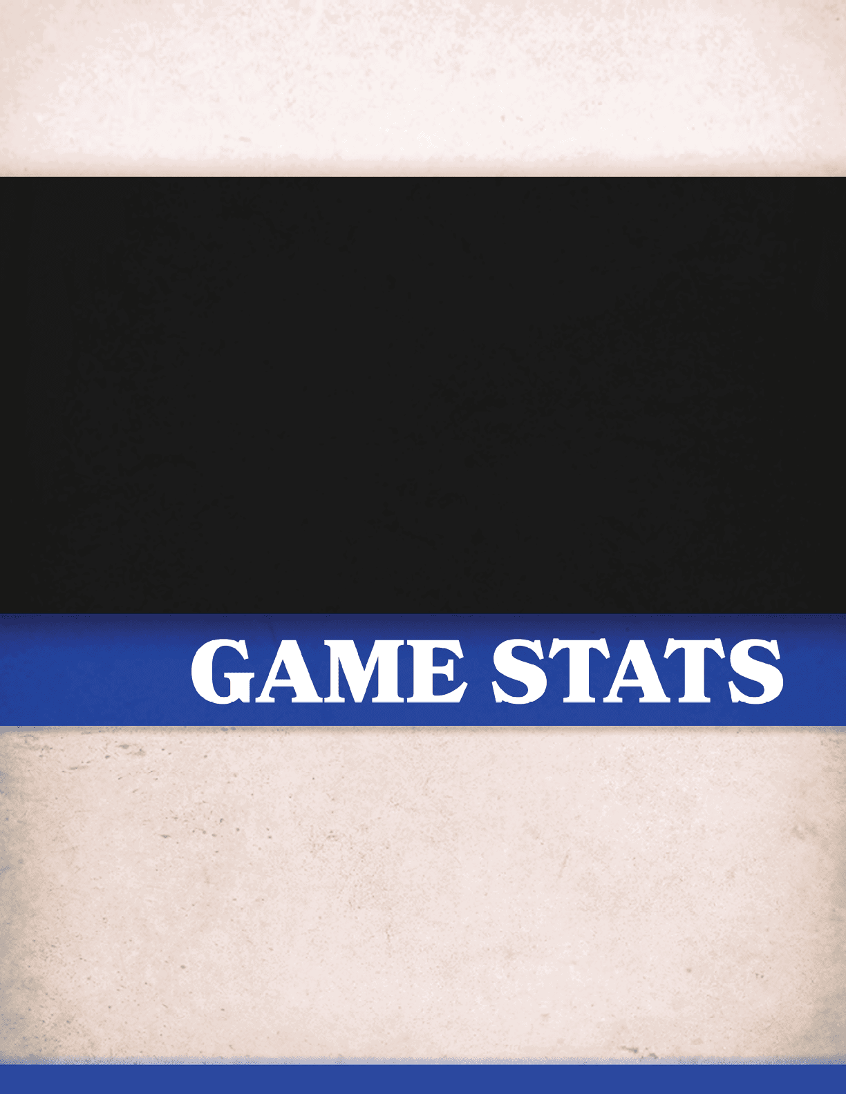 A blue and white sign that says “Game Stats". AI generated content