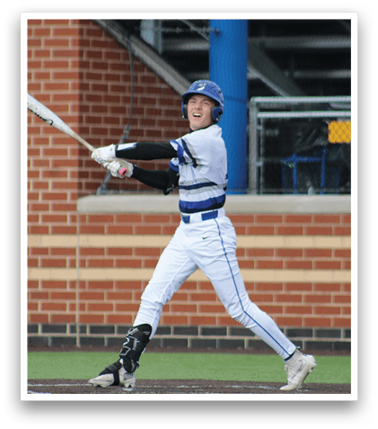 A baseball player is swinging a bat. Description generated by AI