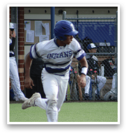 A baseball player running on the field. Description generated by AI