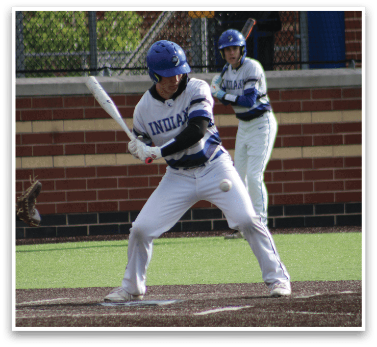A baseball player is swinging a bat. Description generated by AI