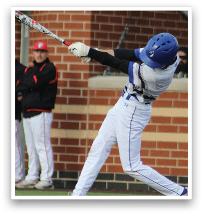 A baseball player is swinging a bat. Description generated by AI