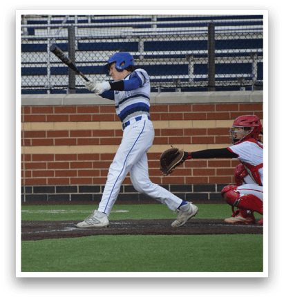 A baseball player is swinging a bat. Description generated by AI