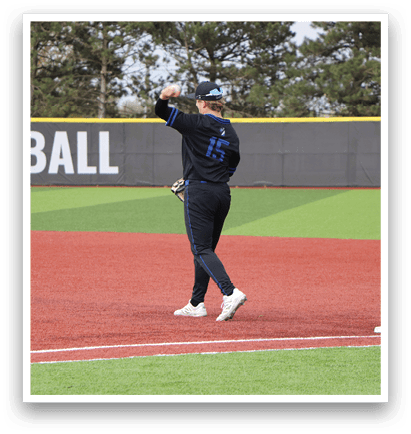 A baseball player is throwing a ball. Description generated by AI