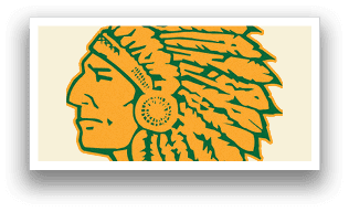 A Native American Indian head with feathers on it. Description generated by AI