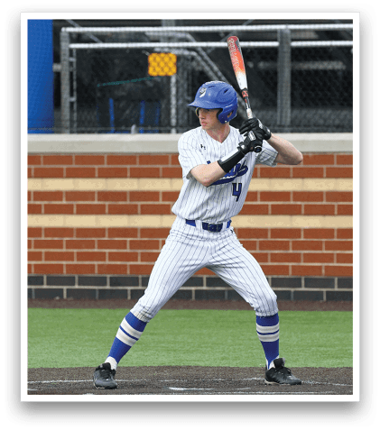 A baseball player is holding a bat and getting ready to swing. Description generated by AI